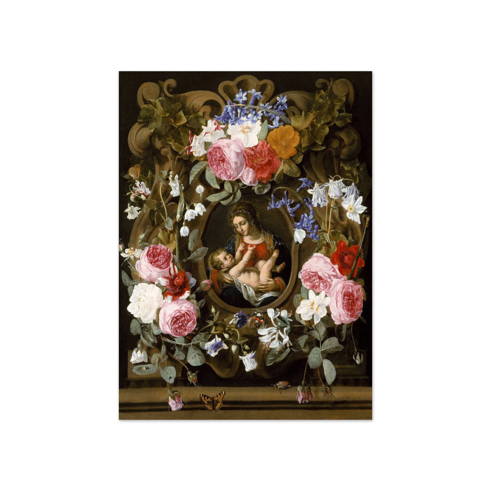 Carstian Luycks - Garland of Flowers with the Madonna and Child - Compact / Full Bleed / No Frame