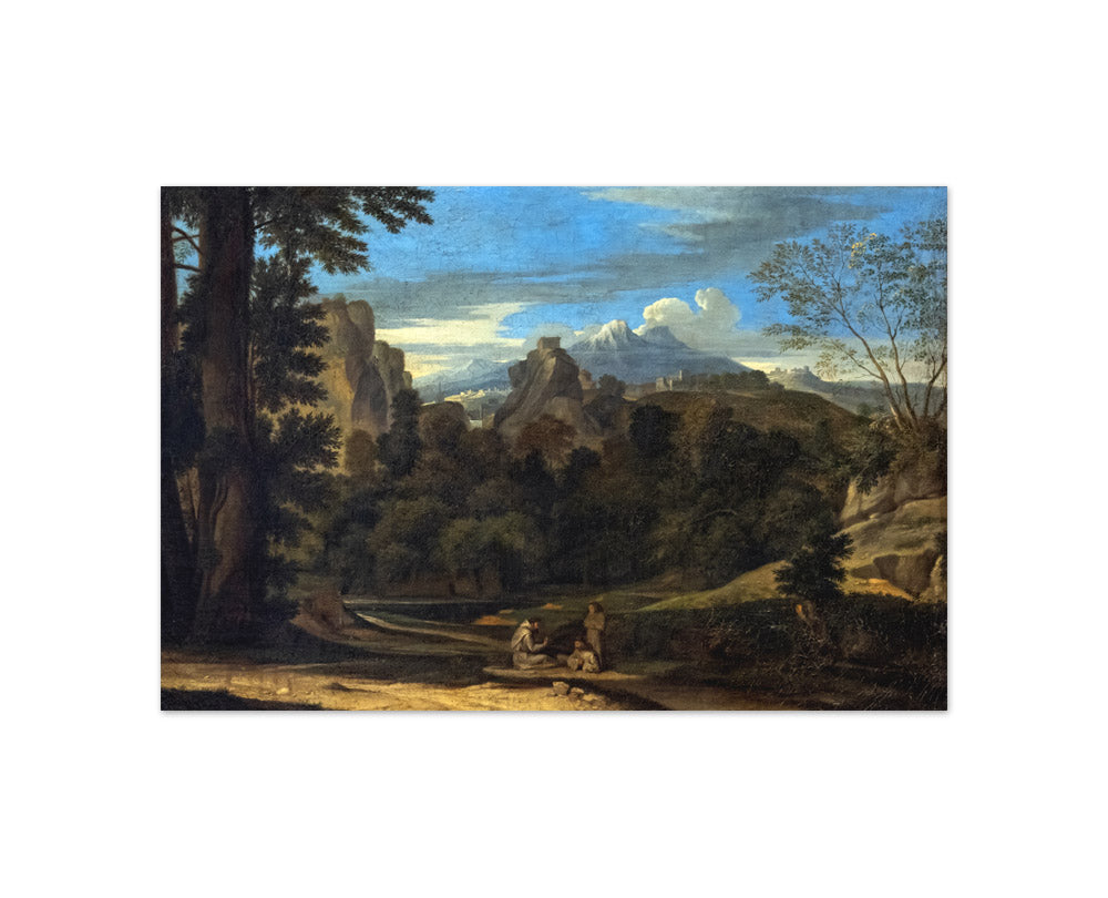 Nicolas Poussin - Landscape with Three Monks - Compact / Full Bleed / No Frame