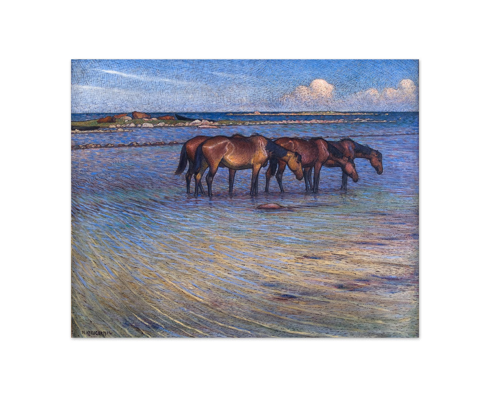 Nils Kreuger - Horses Cooling Themselves in Water - Compact / Full Bleed / No Frame