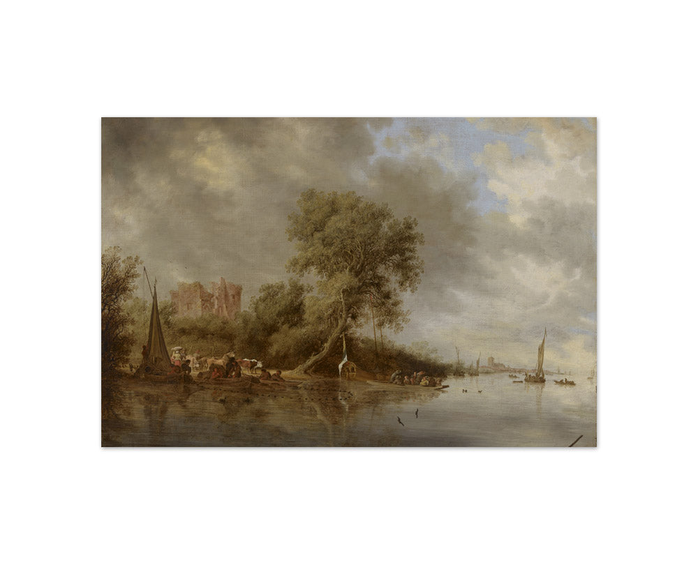 Salomon van Ruysdael - River Landscape with the Ruins of the Castle of Egmond - Compact / Full Bleed / No Frame