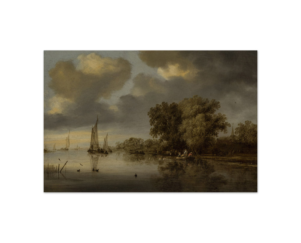 Salomon van Ruysdael - River Landscape - Compact / Full Bleed / No Frame