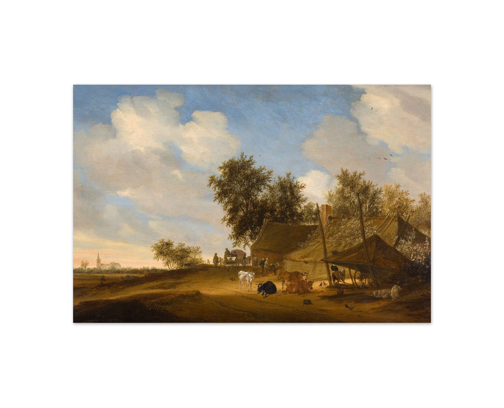 Salomon van Ruysdael - Landscape with Peasant Farmstead - Compact / Full Bleed / No Frame