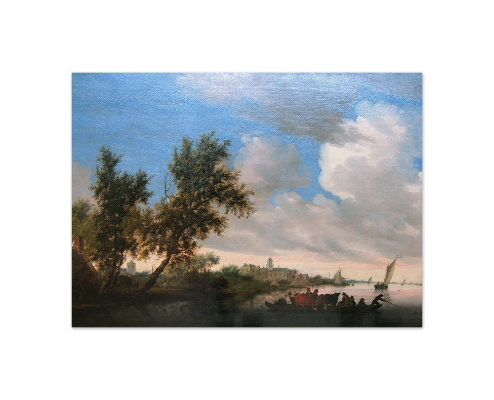 Salomon van Ruysdael - Canal Landscape with Castle Nijenrode - Compact / Full Bleed / No Frame