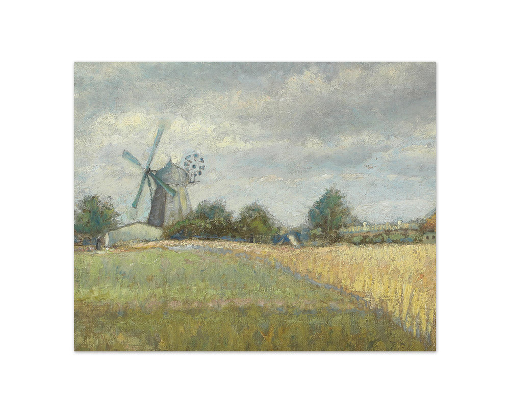 Julius Paulsen - Summer Landscape with a Windmill - Compact / Full Bleed / No Frame