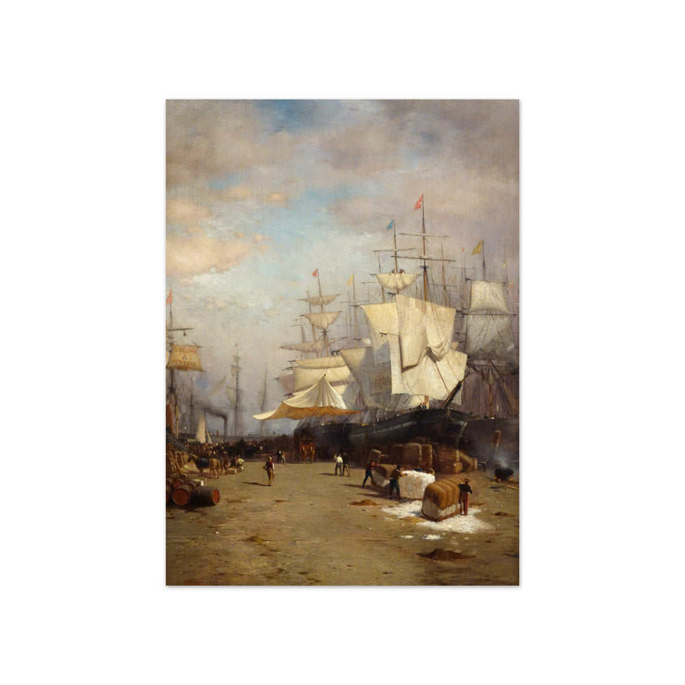 Samuel Colman - Ships Unloading, New York - Compact / Full Bleed / No Frame