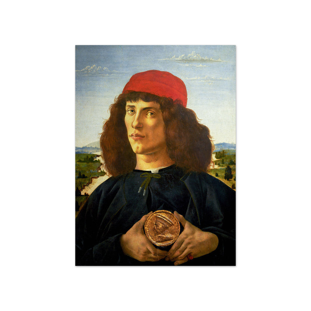 Sandro Botticelli - Portrait of a Man with a Medal of Cosimo the Elder - Compact / Full Bleed / No Frame