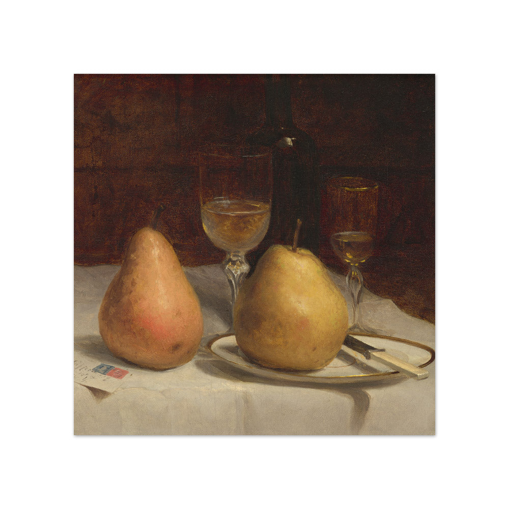 Sanford Robinson Gifford - Two Pears on a Tabletop - Compact / Full Bleed / No Frame