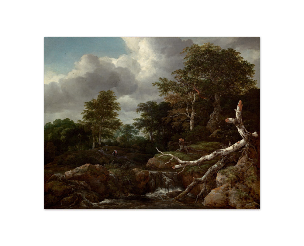 Jacob van Ruisdael - A Waterfall in a Wooded Landscape - Compact / Full Bleed / No Frame