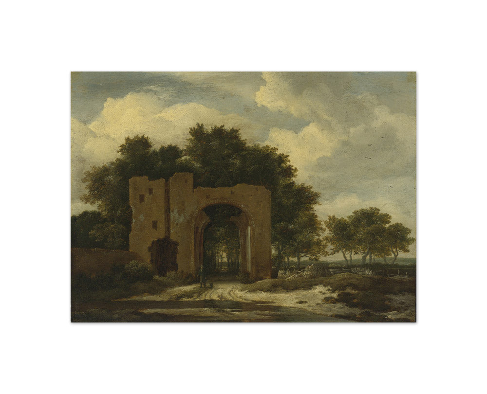 Jacob van Ruisdael - A Ruined Castle Gateway - Compact / Full Bleed / No Frame