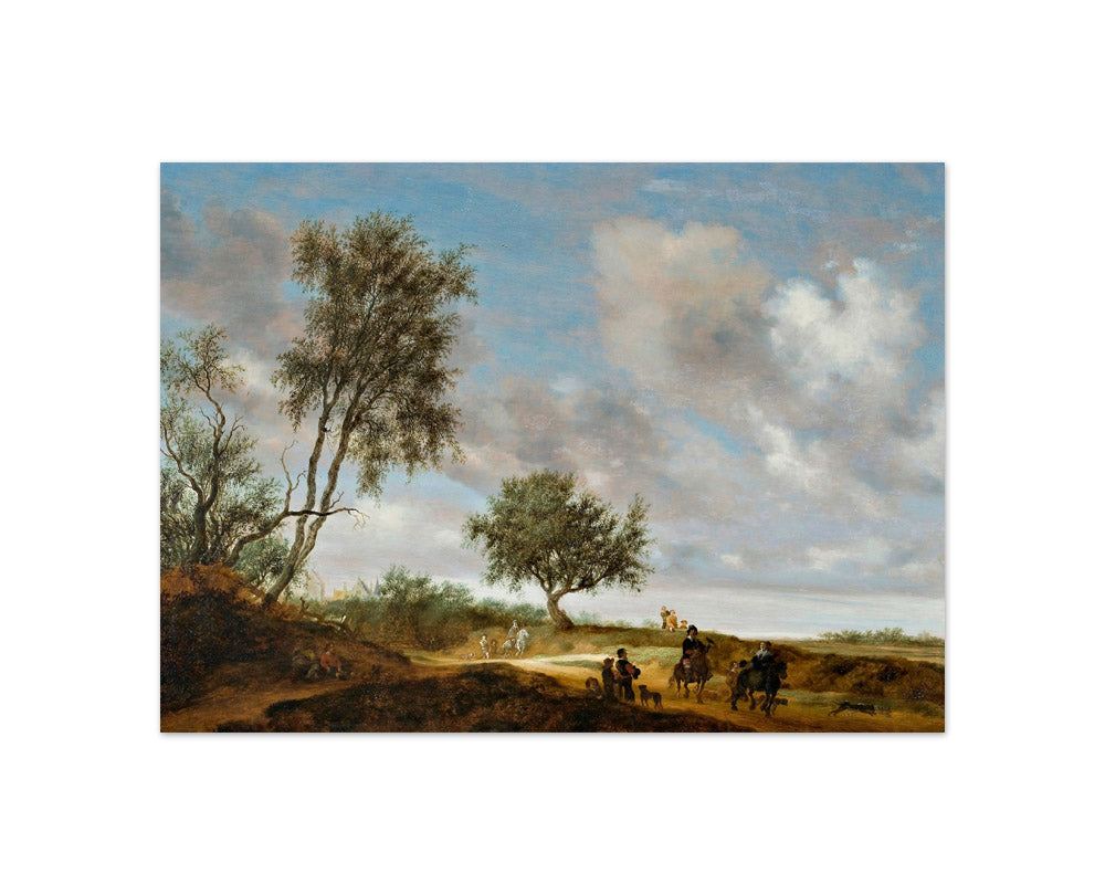 Salomon van Ruysdael - Landscape with a Hunting Party - Compact / Full Bleed / No Frame