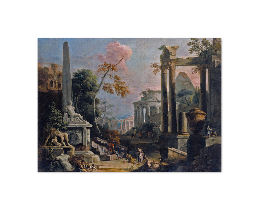 Sebastiano Ricci - Landscape with Classical Ruins and Figures - Compact / Full Bleed / No Frame