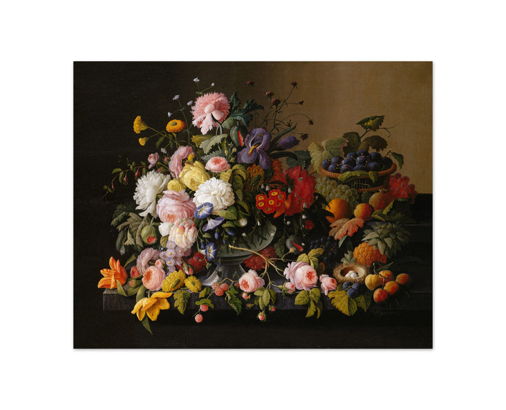 Severin Roesen - Still Life, Flowers and Fruit - Compact / Full Bleed / No Frame