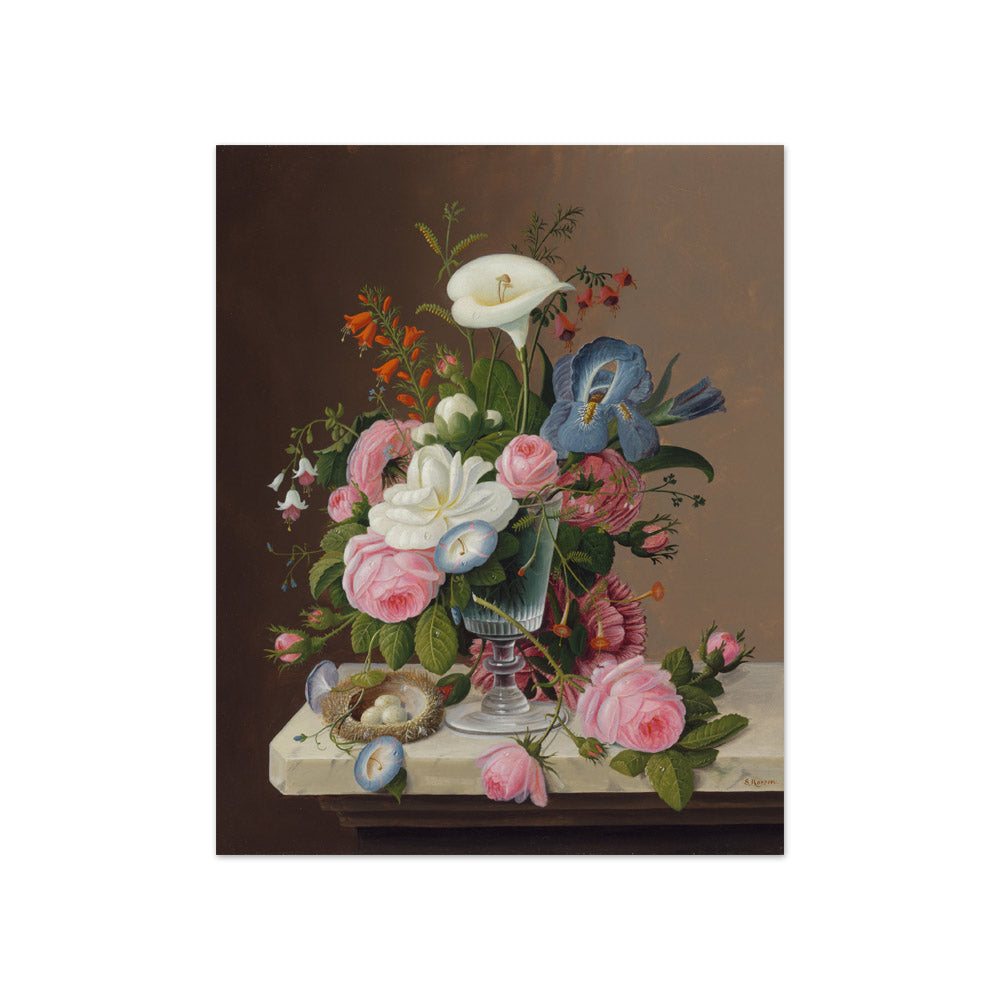 Severin Roesen - Early Summer Flowers in a Celery Glass - Compact / Full Bleed / No Frame