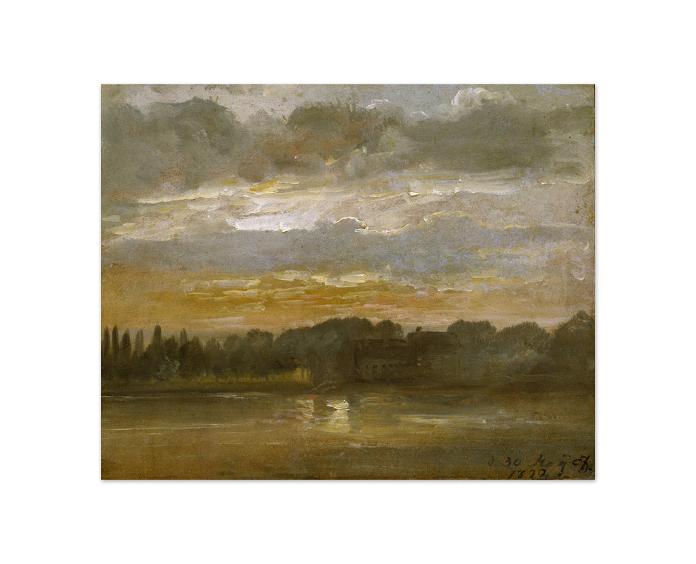 Johan Christian Dahl - The Elbe in the Evening - Compact / Full Bleed / No Frame