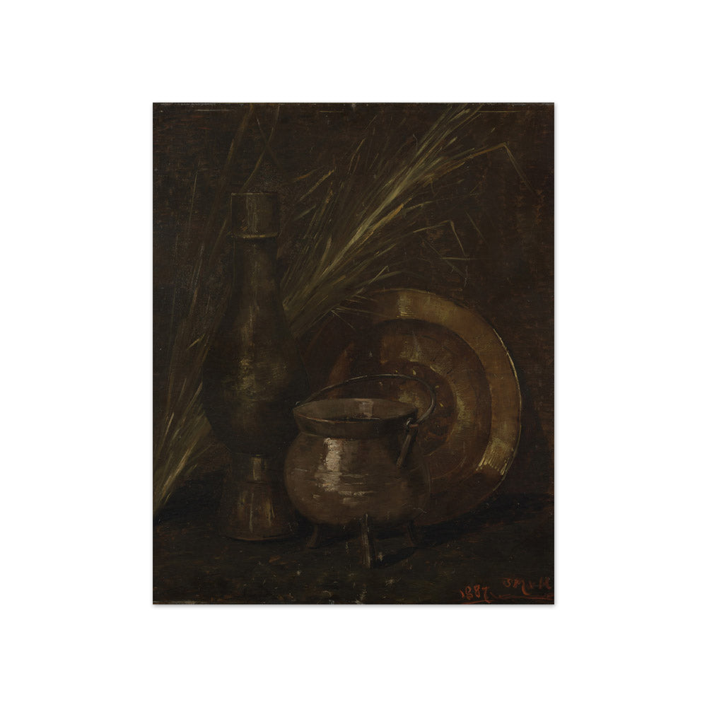 Sientje Mesdag-van Houten - Still Life with Bronze Pot, Copper Bowl, and Vase - Compact / Full Bleed / No Frame