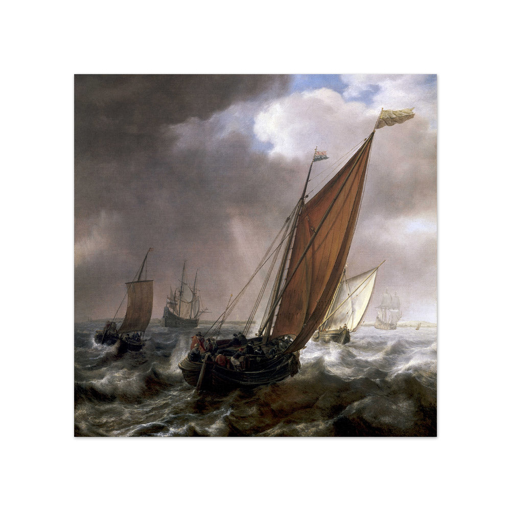 Simon de Vlieger - A Dutch Ferry Boat Before a Breeze - Compact / Full Bleed / No Frame