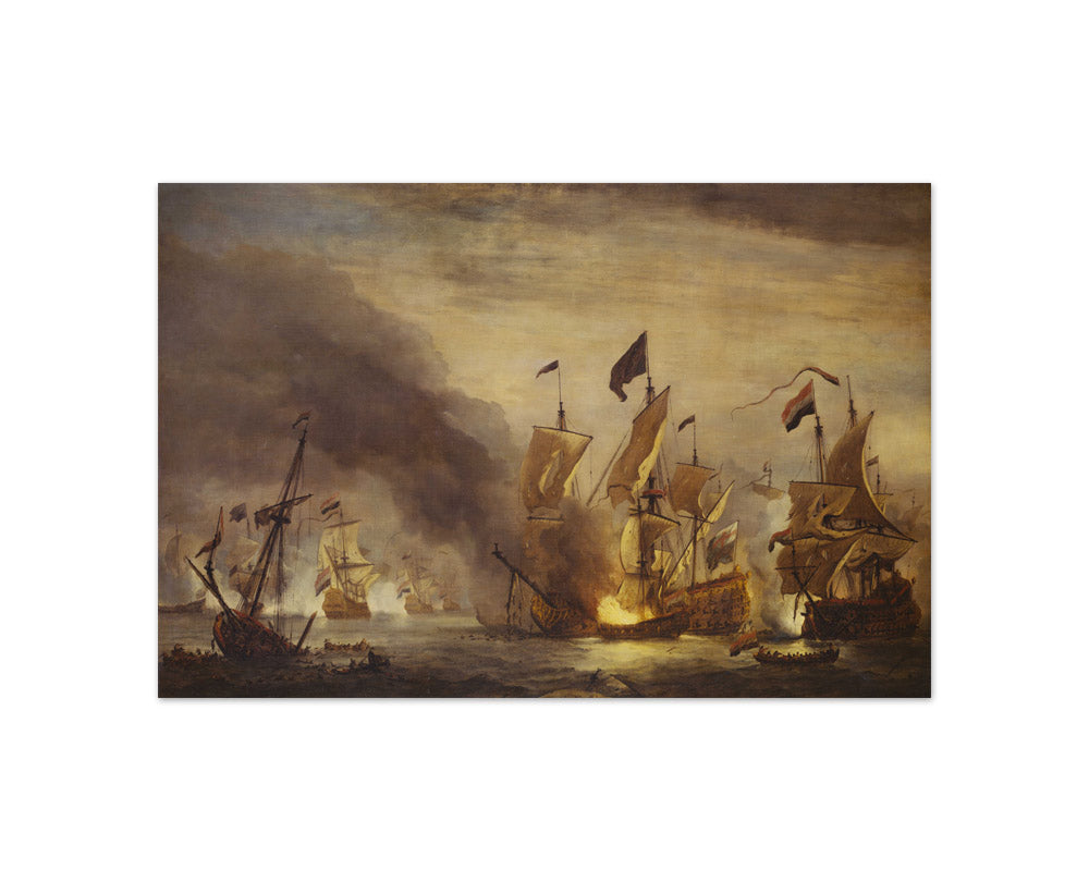 Willem van de Velde the Younger - The Burning of the Royal James at the Battle of Solebay, 28 May 1672 - Compact / Full Bleed / No Frame
