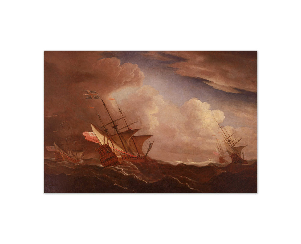 Willem van de Velde the Younger - English Ships at Sea Beating to Windward in a Gale - Compact / Full Bleed / No Frame