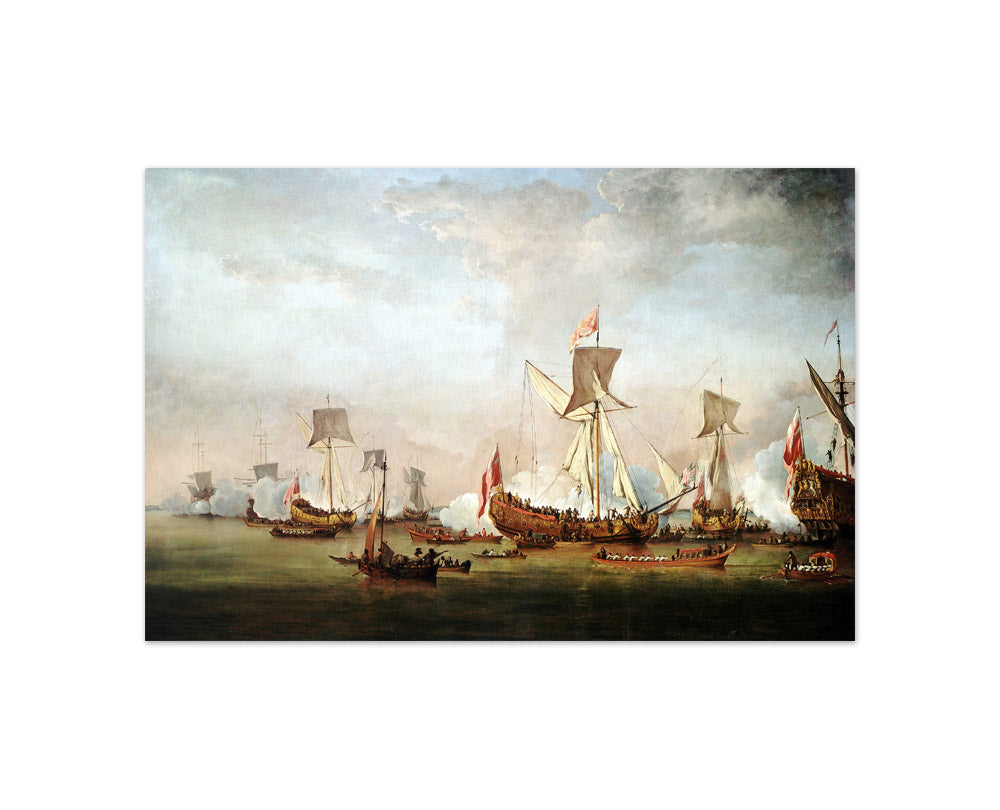 Willem van de Velde the Younger - The Departure of William of Orange and Princess Mary for Holland, November 1677 - Compact / Full Bleed / No Frame