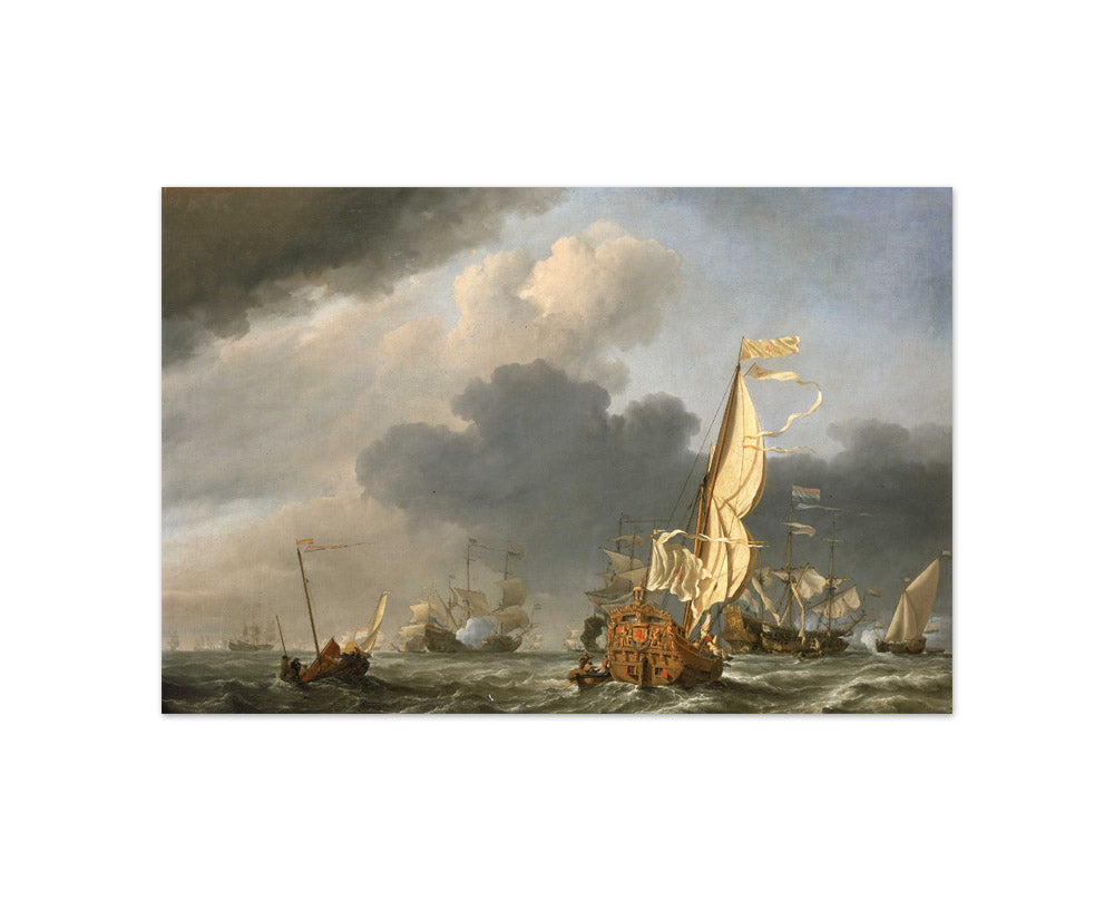 Willem van de Velde the Younger - A States Yacht in a Fresh Breeze - Compact / Full Bleed / No Frame