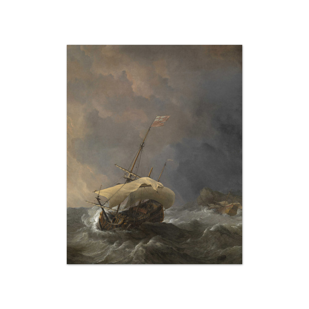 Willem van de Velde the Younger - An English Ship in a Gale Trying to Claw off a Lee Shore - Compact / Full Bleed / No Frame