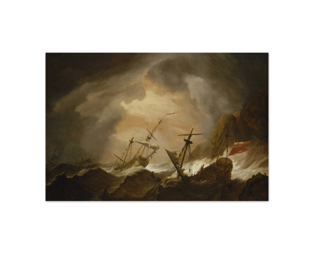 Willem van de Velde the Younger - Two English Ships Wrecked in a Storm on a Rocky Coast - Compact / Full Bleed / No Frame
