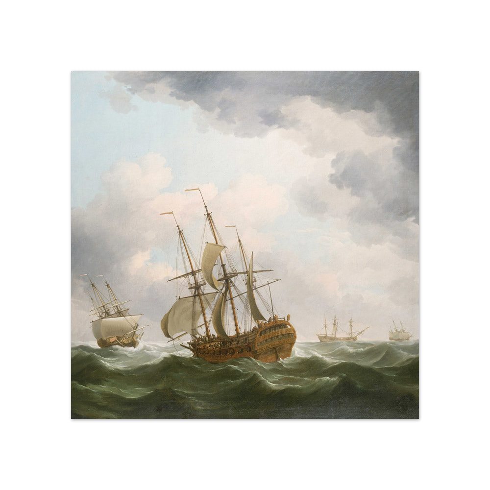 Charles Brooking - East Indiamen in a Gale - Compact / Full Bleed / No Frame
