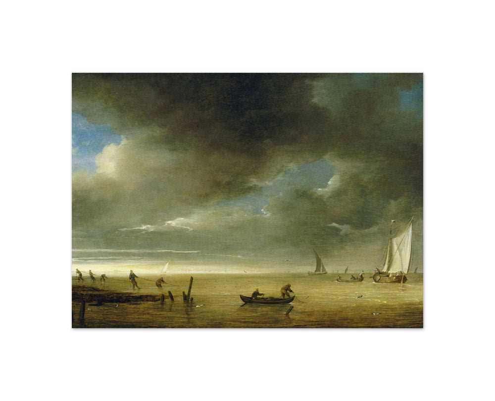 Julius Porcellis - Fishermen on Shore Hauling in their Nets - Compact / Full Bleed / No Frame