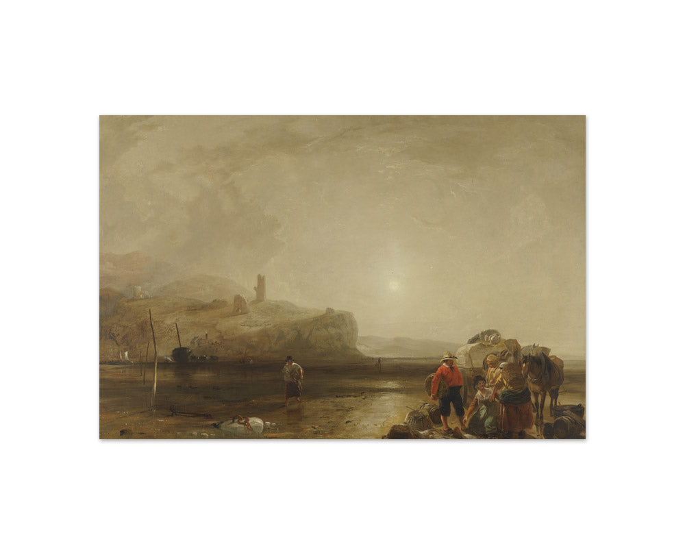 Augustus W. Callcott - Coastal Scene with Figures Bargaining for Fish - Compact / Full Bleed / No Frame