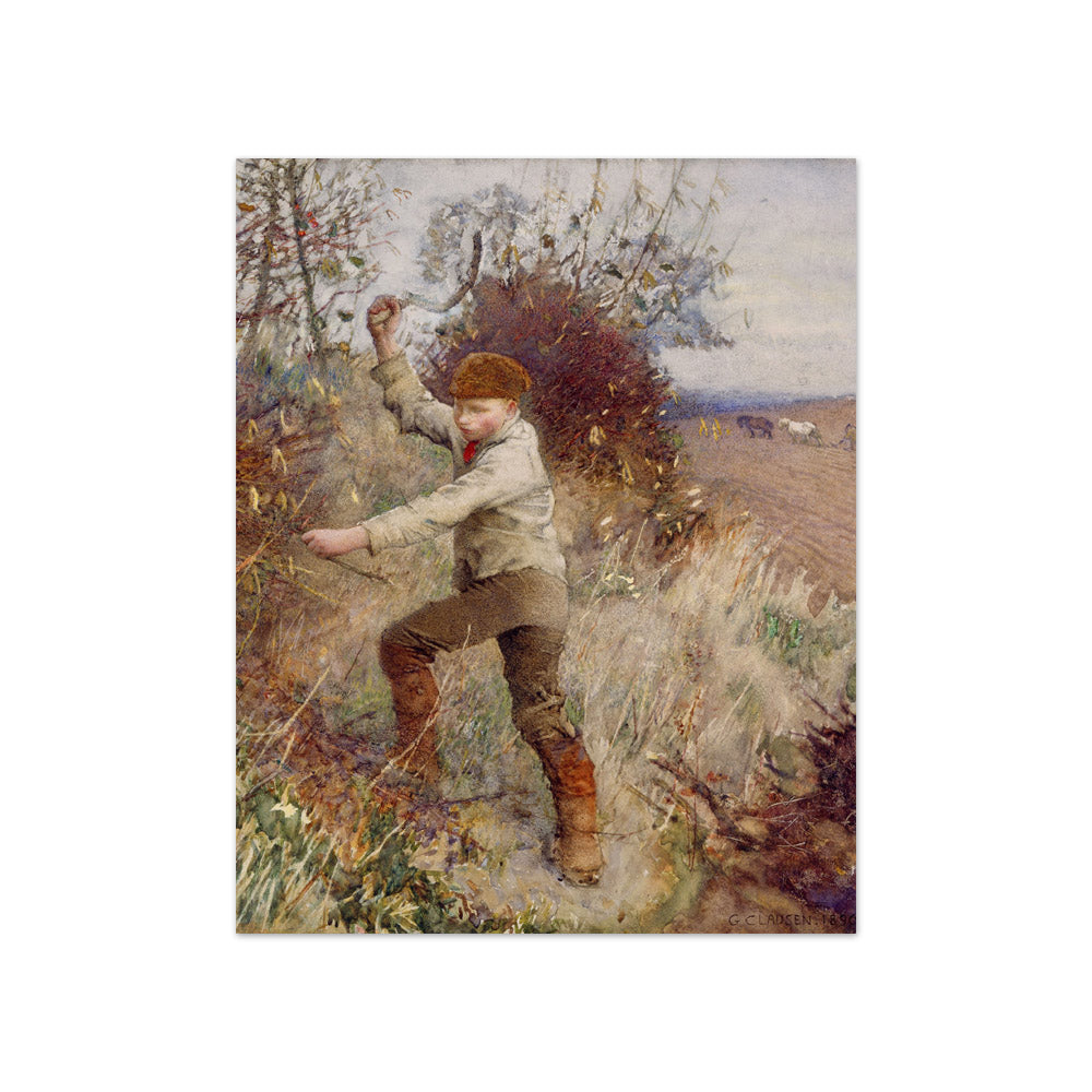 Sir George Clausen - A Boy Cutting A Stick - Compact / Full Bleed / No Frame