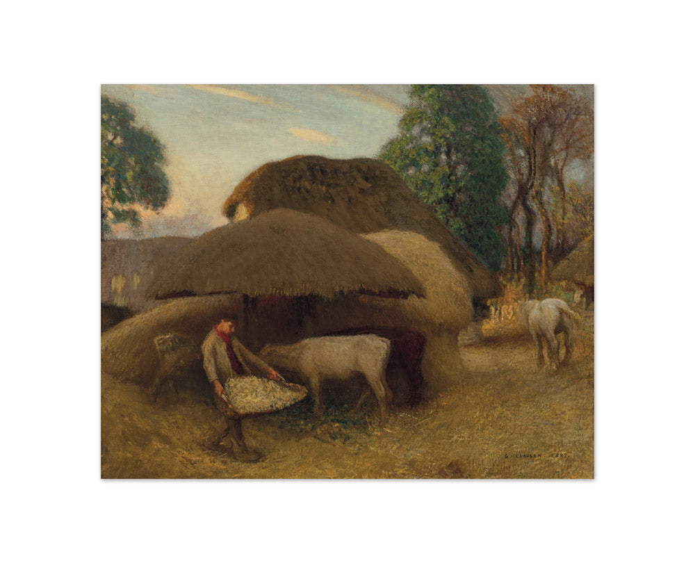 Sir George Clausen - The Farmyard, Evening - Compact / Full Bleed / No Frame