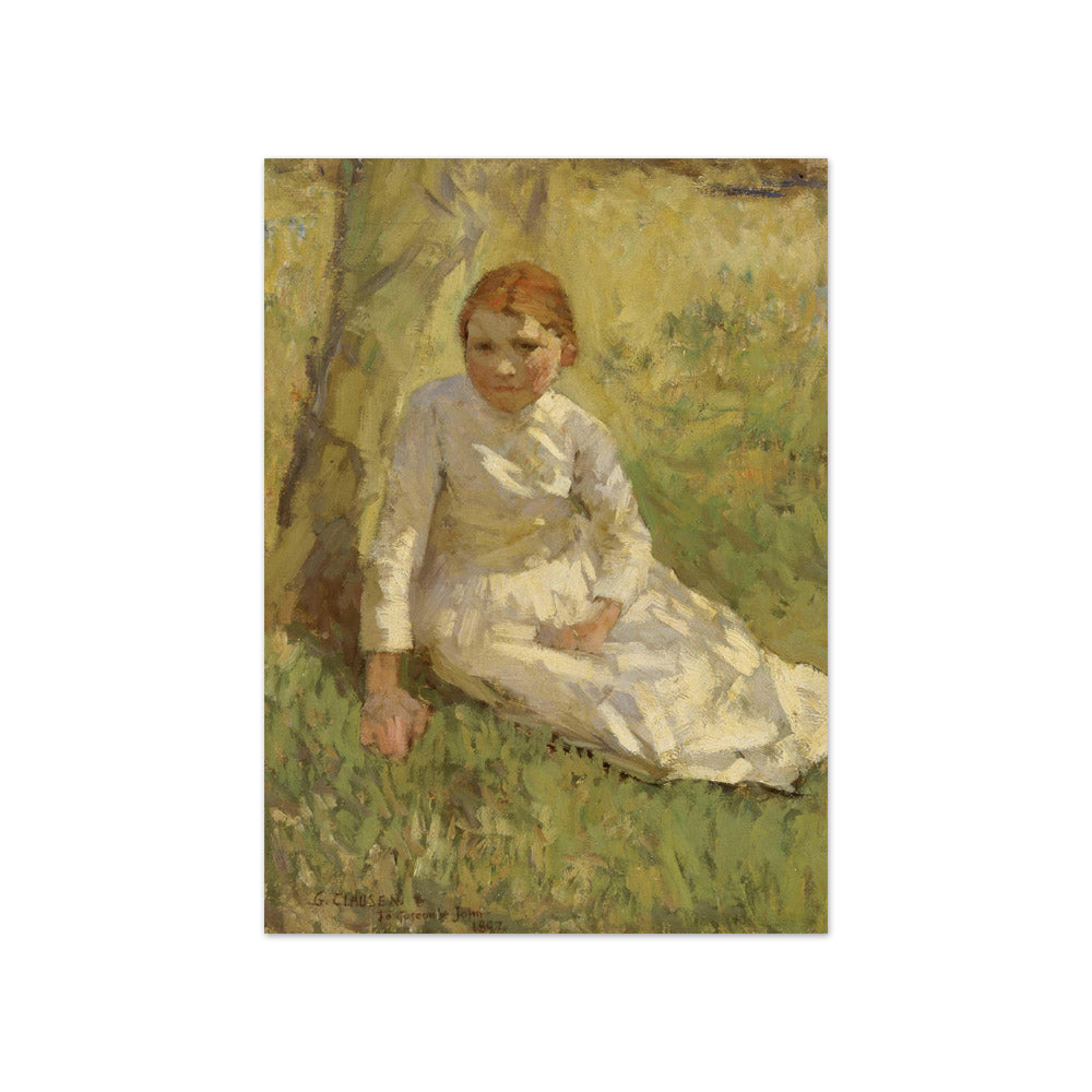 Sir George Clausen - Girl in a Field - Compact / Full Bleed / No Frame