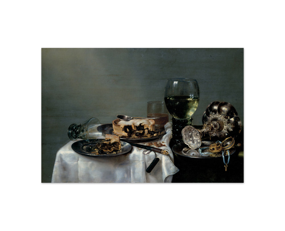 Willem Claesz. Heda - Breakfast Table with Blackberry Pie - Compact / Full Bleed / No Frame