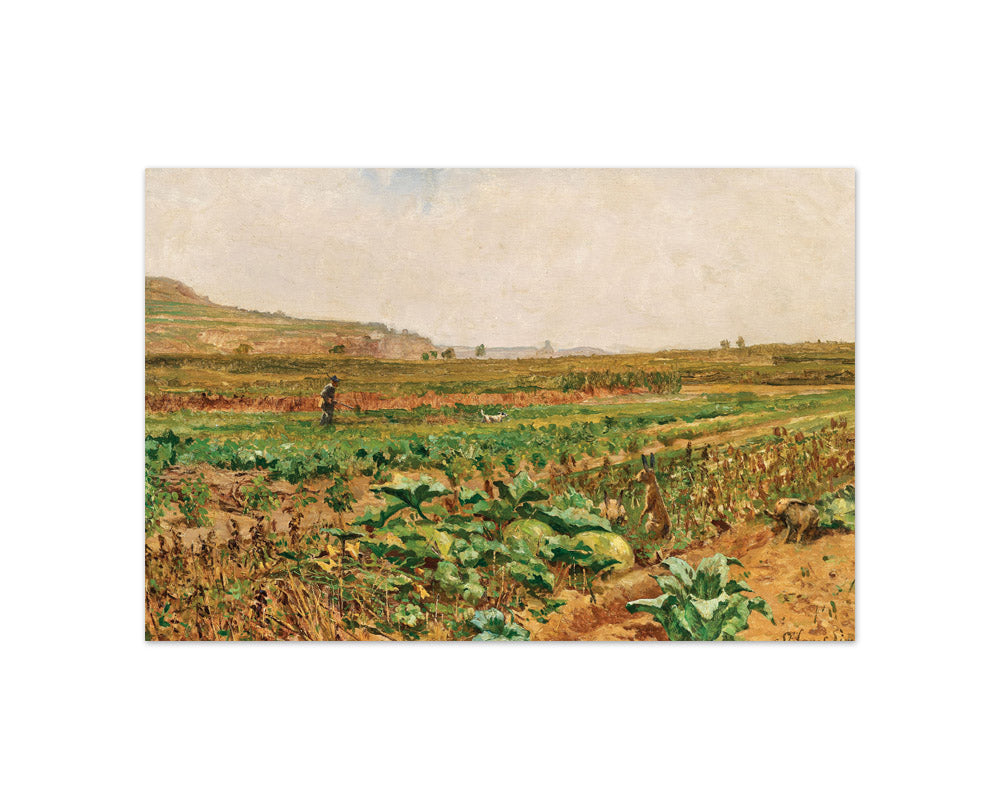 Stefan Simony - Field with Rabbits and Hunter - Compact / Full Bleed / No Frame