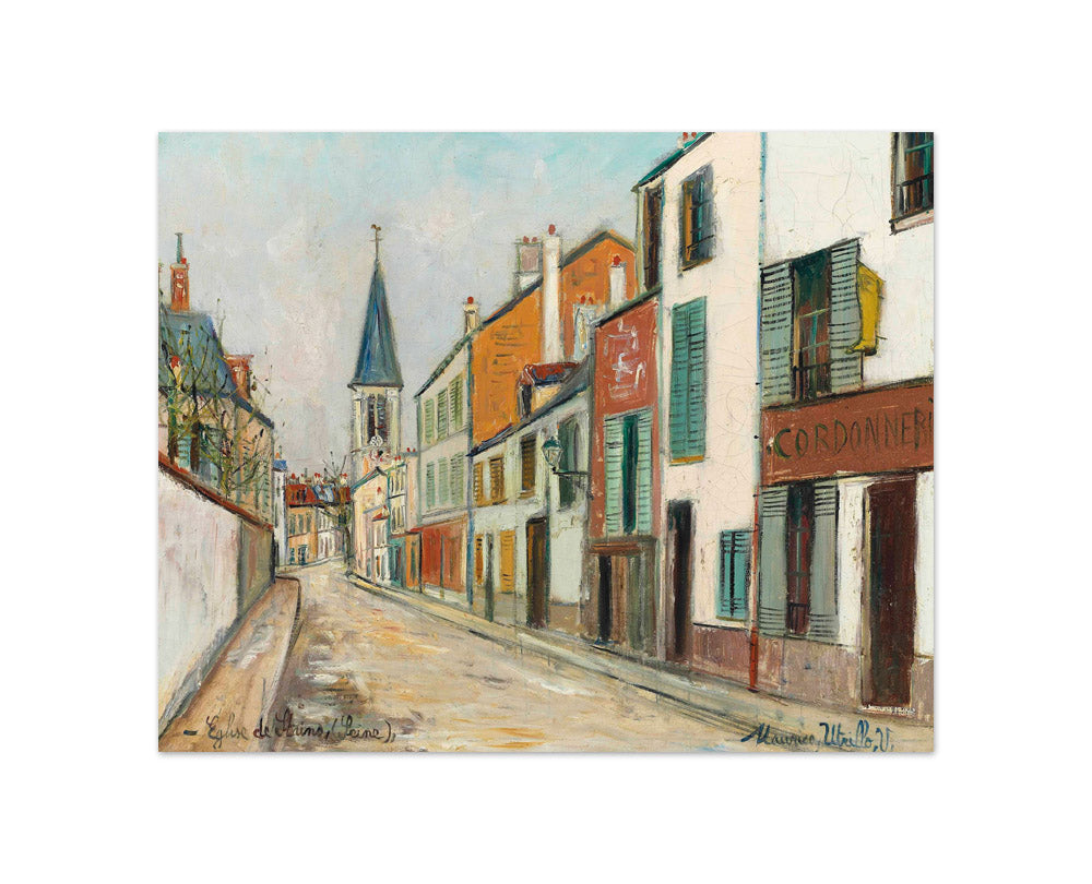 Maurice Utrillo - Rue Jean Durand and the Church, Stains - Compact / Full Bleed / No Frame