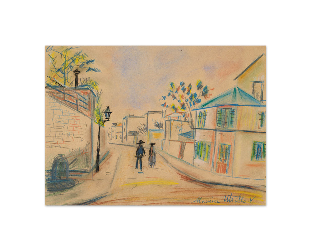Maurice Utrillo - Rue de l'Abreuvoir in Montmartre - Compact / Full Bleed / No Frame