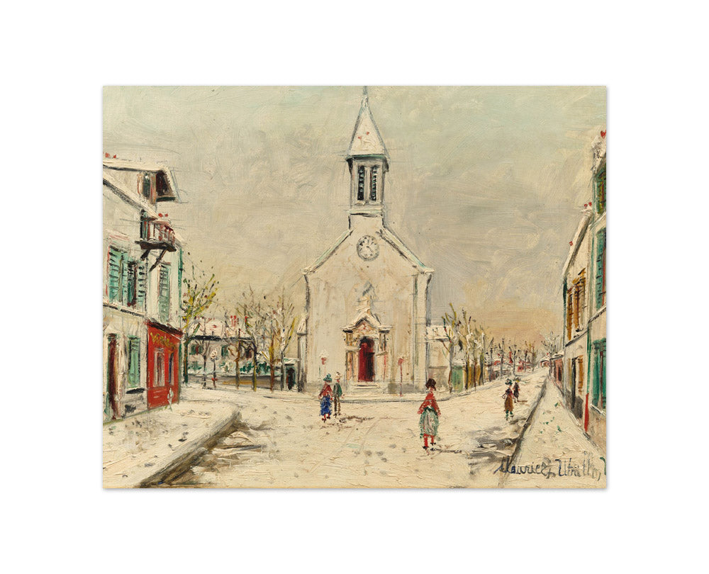 Maurice Utrillo - Église de Villetaneuse under the Snow - Compact / Full Bleed / No Frame
