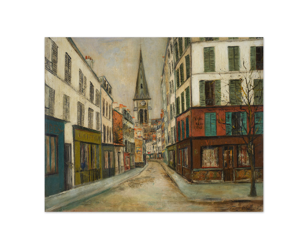 Maurice Utrillo - The Street and the Church - Compact / Full Bleed / No Frame