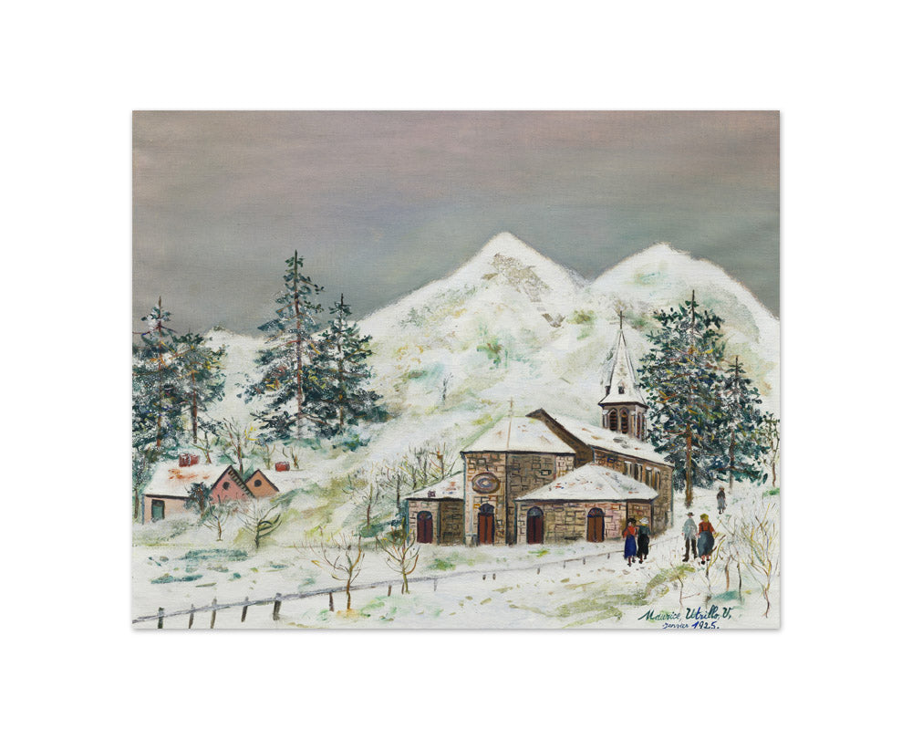 Maurice Utrillo - Snow Effect or Church Under Snow - Compact / Full Bleed / No Frame
