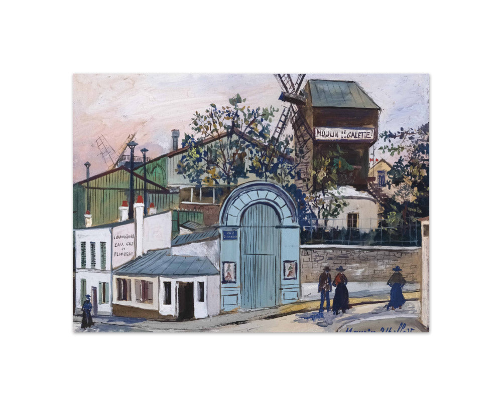 Maurice Utrillo - Moulin de la Galette, intersection of Rue Lepic and Rue Girardon - Compact / Full Bleed / No Frame