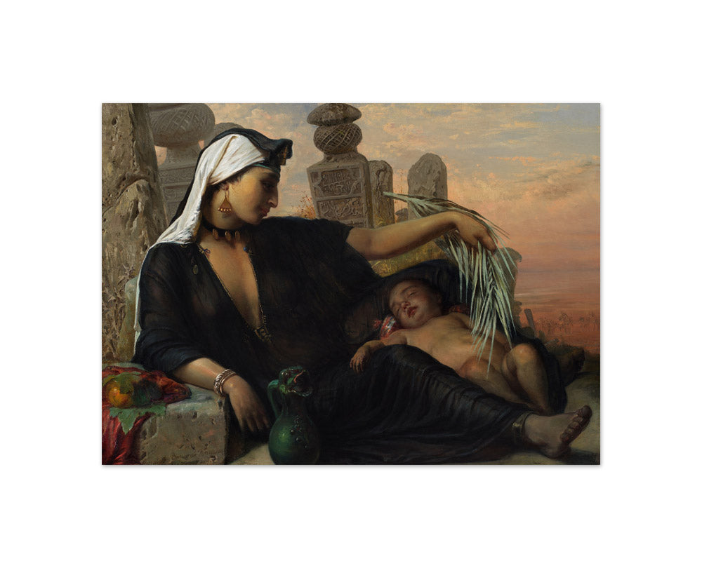 Elisabeth Jerichau-Baumann - An Egyptian Fellah Woman with her Baby - Compact / Full Bleed / No Frame