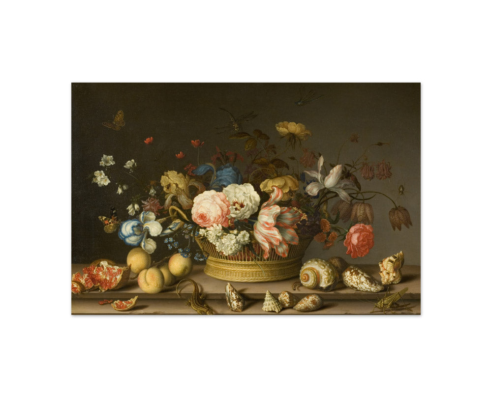 Balthasar van der Ast - Still Life with a Basket of Flowers - Compact / Full Bleed / No Frame