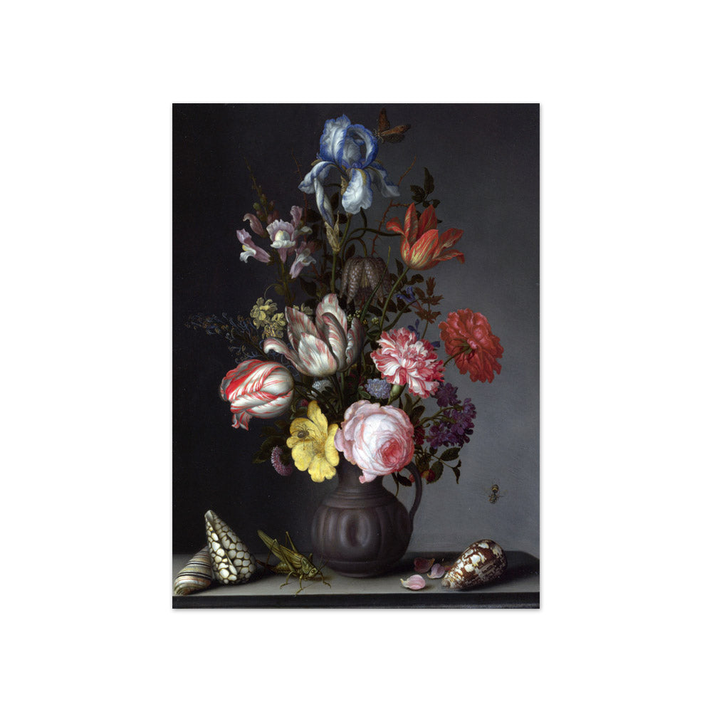 Balthasar van der Ast - Flowers in a Vase with Shells and Insects - Compact / Full Bleed / No Frame