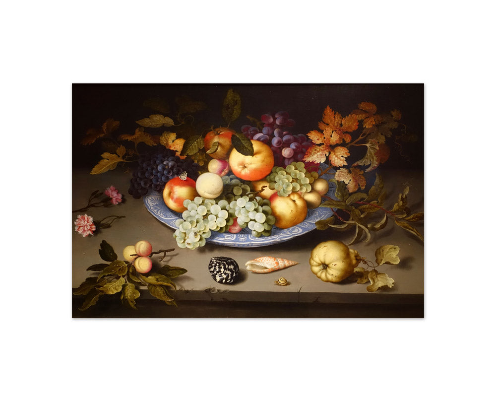 Balthasar van der Ast - Still Life of Fruit on a Kraak Porcelain - Compact / Full Bleed / No Frame