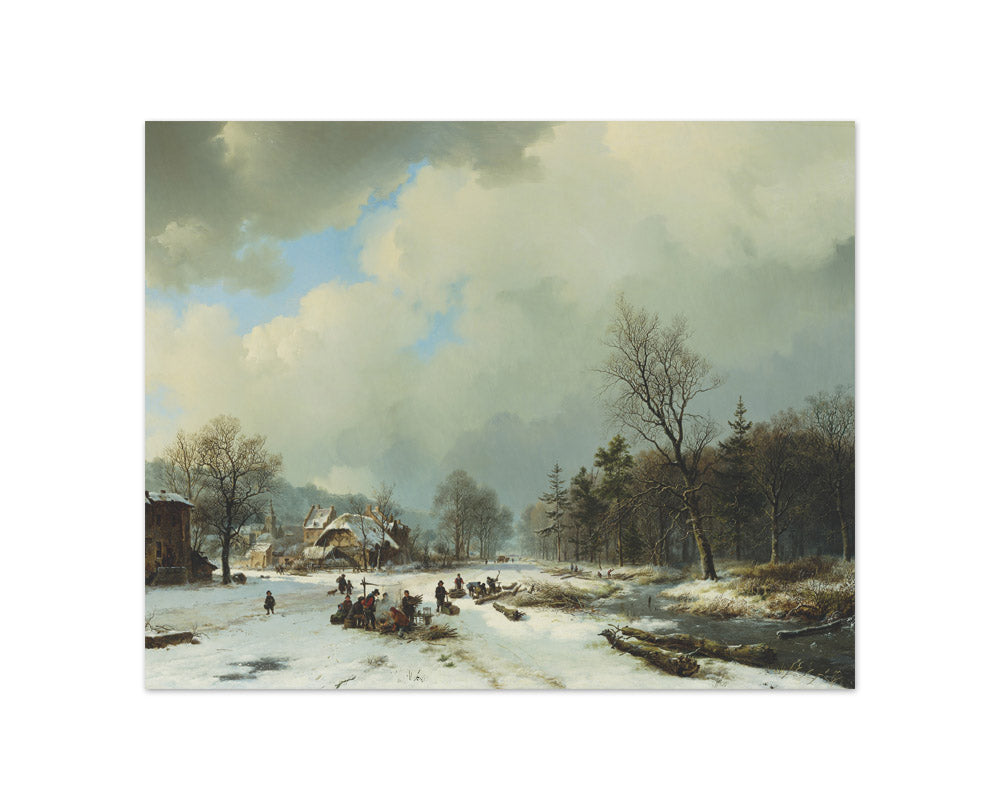 Barend Cornelis Koekkoek - A Winter Landscape - Compact / Full Bleed / No Frame
