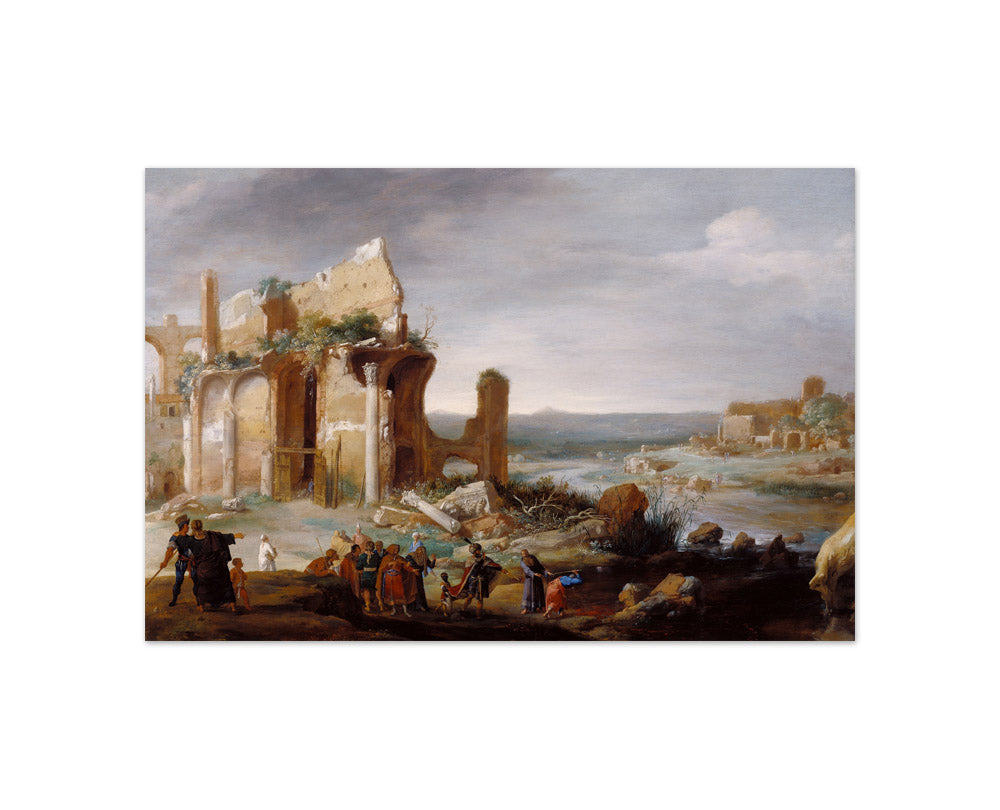 Bartholomeus Breenbergh - Moses and Aaron Changing the Rivers of Egypt to Blood - Compact / Full Bleed / No Frame