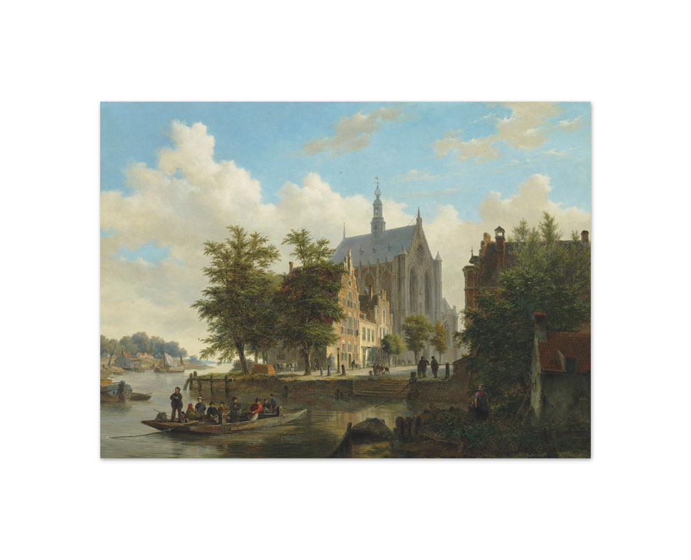 Bartholomeus Johannes van Hove - Ferry Crossing in Haarlem - Compact / Full Bleed / No Frame
