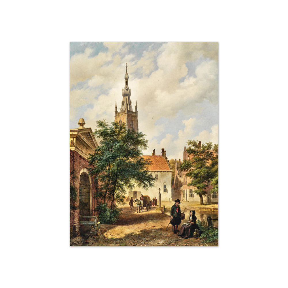 Bartholomeus Johannes van Hove - A View of a Village with a Church - Compact / Full Bleed / No Frame