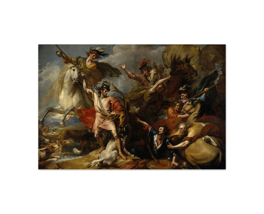 Benjamin West - Alexander III of Scotland Rescued from the Fury of a Stag - Compact / Full Bleed / No Frame
