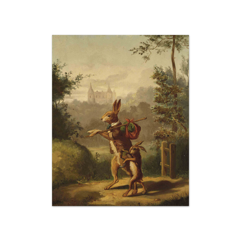 Bernard te Gempt - Two Hares with a Knapsack - Compact / Full Bleed / No Frame
